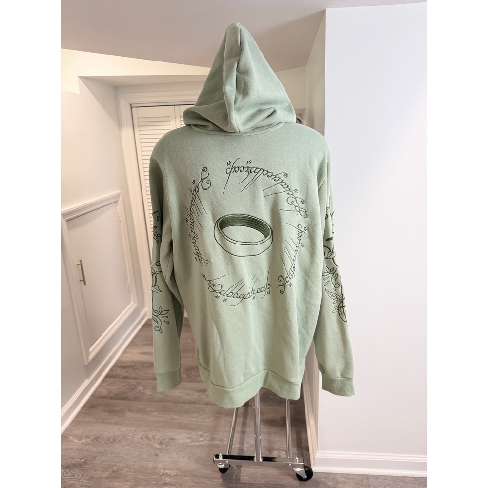 Lord of the Rings BoxLunch Sage Green Embroidered Tonal Icons Sweater Mens Large - Picture 3 of 10